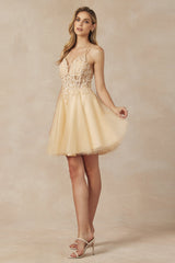 Enchanted Dreams: Ethereal Leaf Lace and Glitter Tulle Dress for Unforgettable Occasions