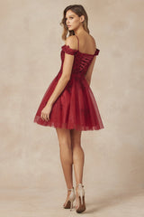 **Willow & Grace: Enchanting Off-the-Shoulder Lace Dress for Graceful Occasions**