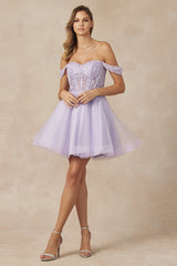 Shimmering Homecoming Magic: Enchanted Evenings' Captivating Glitter Tulle Dress