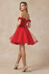 Shimmering Homecoming Magic: Enchanted Evenings' Captivating Glitter Tulle Dress