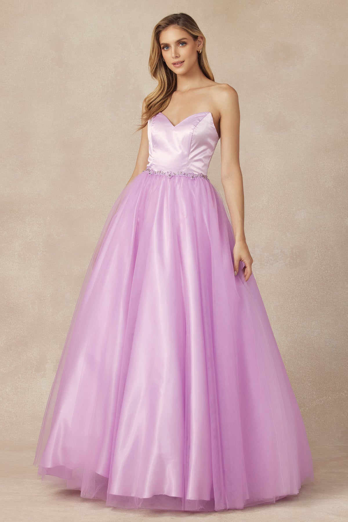 **Allure's Ethereal Beaded Belt Prom Gown: Enchanting Elegance for Unforgettable Occasions**