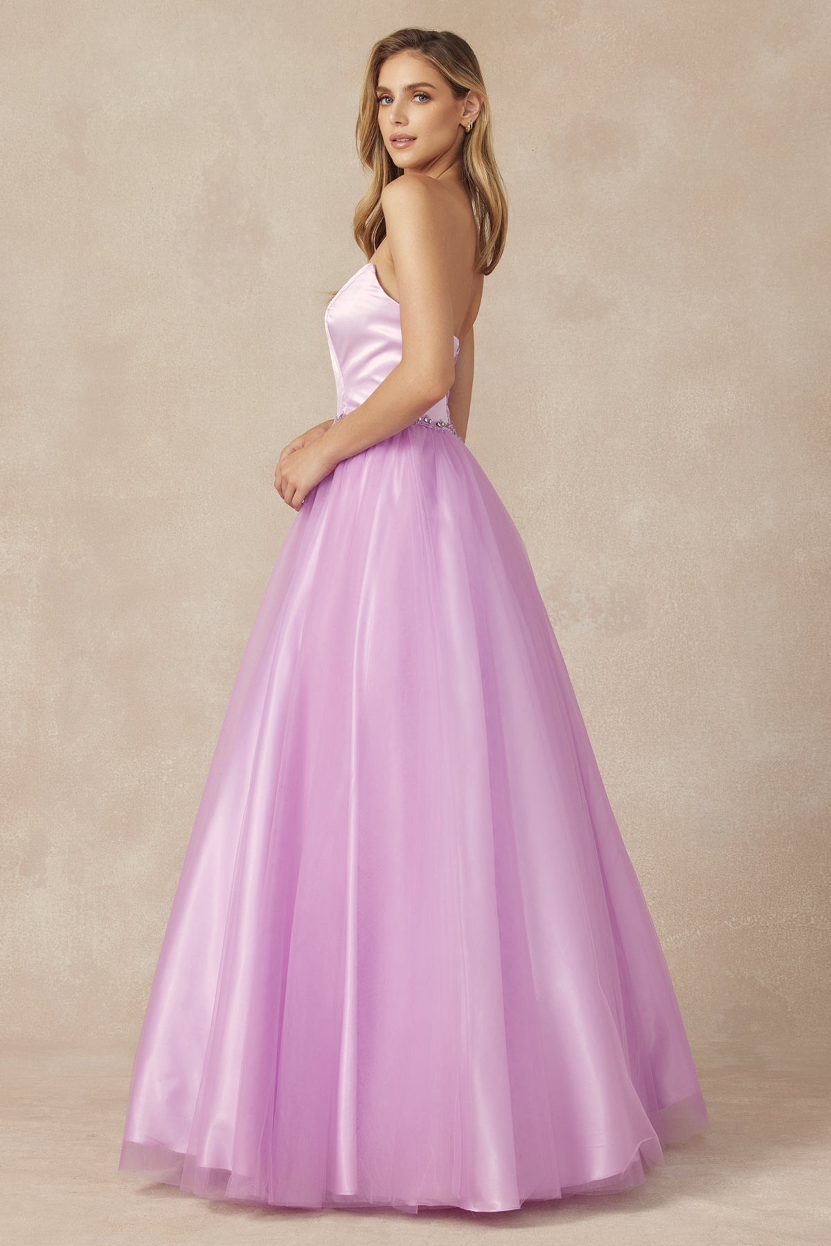 **Enchanting A-Line Gown with Beaded Belt: Elevate Your Prom Night**