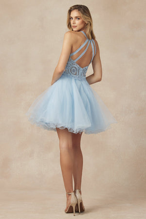 Embrace Summer Charm with XYZ's Flowy Halter Neck Dress