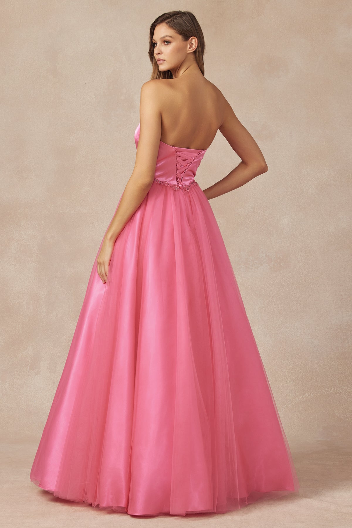 **Enchanting A-Line Gown with Beaded Belt: Elevate Your Prom Night**