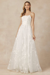 **Ethereal Elegance for the Modern Bride: Bridal Elegance Embroidered Lace A-Line Wedding Gown**