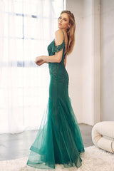 Enchanting Mesh Mermaid Gown for Unforgettable Occasions