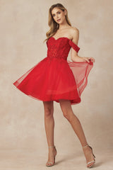 Shimmering Homecoming Magic: Enchanted Evenings' Captivating Glitter Tulle Dress