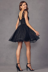 Ethereal Elegance: Allure's Feather-Light Short Dress for Summer Soirees