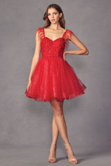 Ethereal Elegance: Allure's Feather-Light Short Dress for Summer Soirees