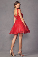 Ethereal Elegance: Allure's Feather-Light Short Dress for Summer Soirees