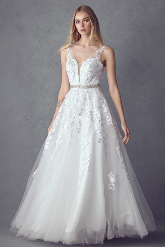 **Enchanted Elegance: Floral AppliquÃ© Prom Ball Gown for a Captivating Night**