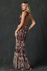 Everlasting Glamour: Shimmering Sequined Mermaid Gown for Unforgettable Occasions
