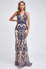 Everlasting Glamour: Shimmering Sequined Mermaid Gown for Unforgettable Occasions