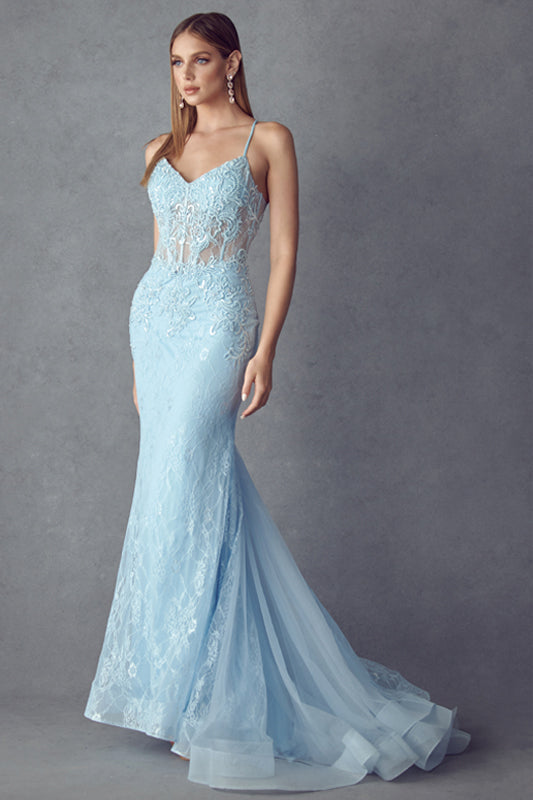 Allure's Enchanting Embellished Lace Mermaid Dress: A Timeless Masterpiece for Women