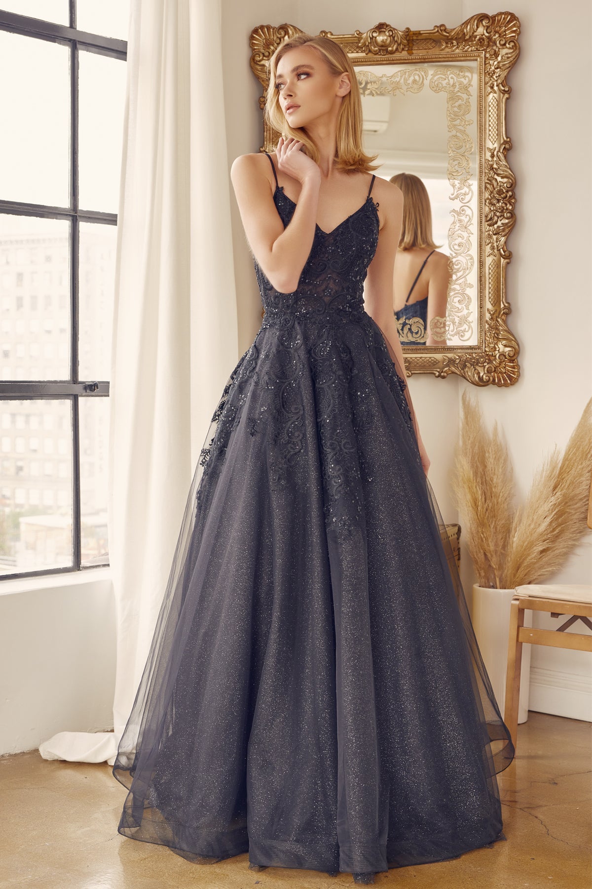 Enchanting Embroidered Open Back Ballgown for Unforgettable Occasions