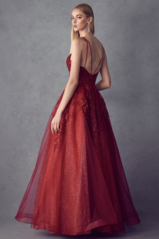 Enchanting Embroidered Open Back Ballgown for Unforgettable Occasions