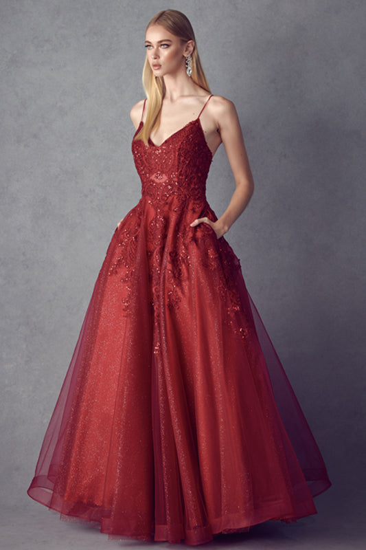 Enchanting Embroidered Open Back Ballgown for Unforgettable Occasions