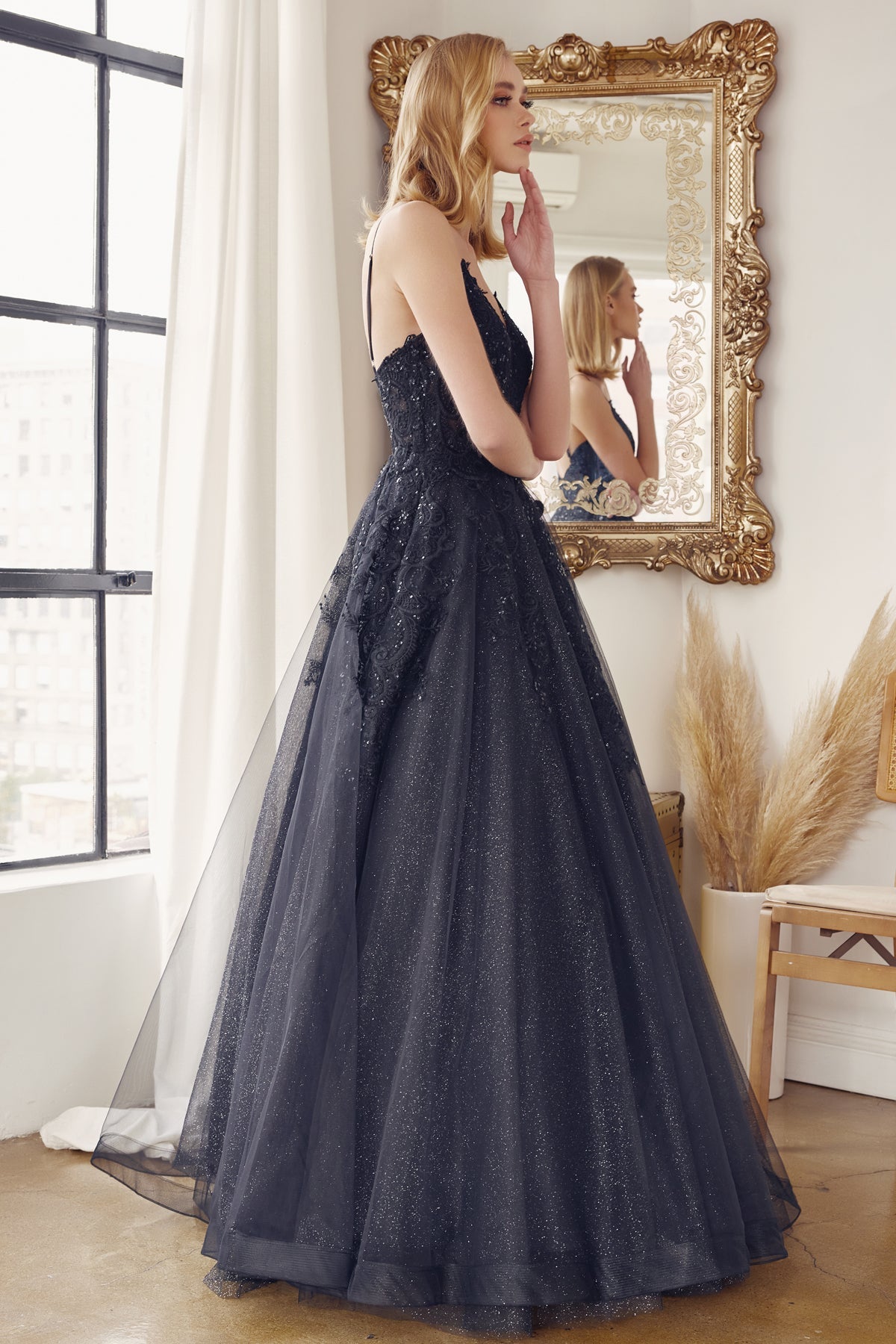 Enchanting Embroidered Open Back Ballgown for Unforgettable Occasions