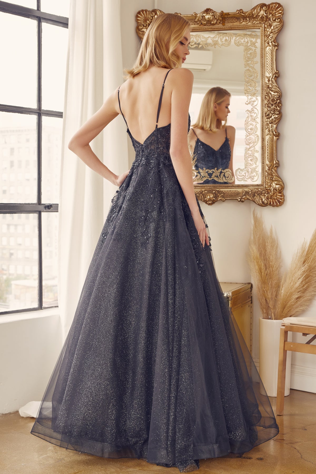 Enchanting Embroidered Open Back Ballgown for Unforgettable Occasions