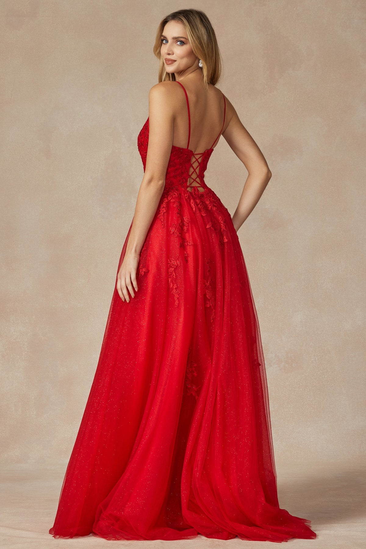 Enchanting Floral AppliquÃ© Tulle Prom Ball Gown by Enchanted Evenings