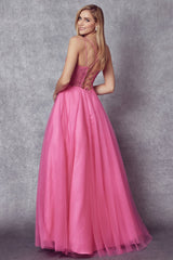 **Ethereal Embroidered Sparkle Tulle Ball Gown for Enchanting Occasions**