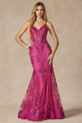 **Captivating Mermaid Gown: Shimmering Sequins, Ethereal Chiffon**