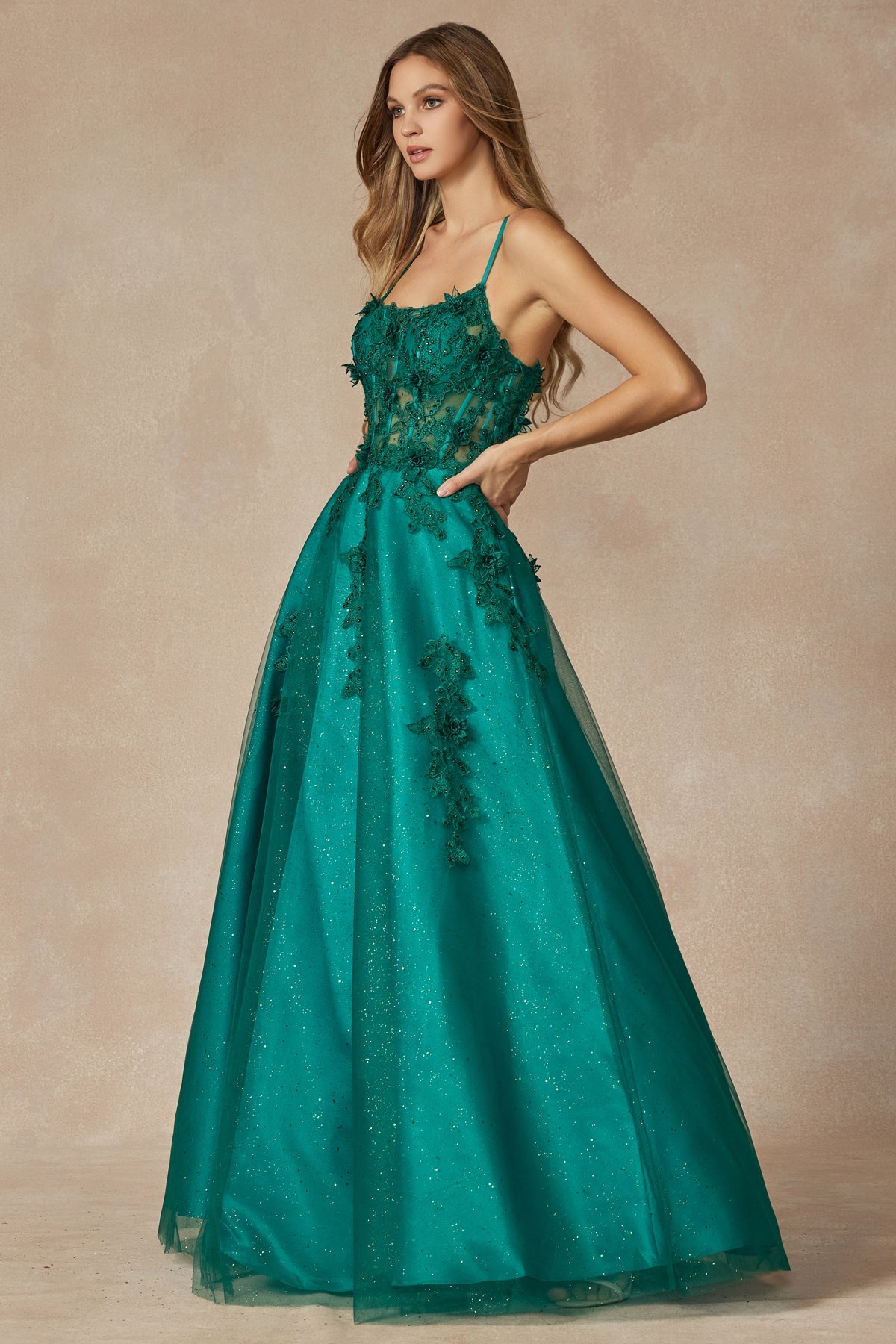 Enchanted Dreams: Bloom in Elegance with Our Floral Corset Prom Gown