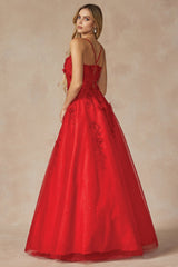 **Enchanting Flower Corset Bodice: A-Line Prom Gown for Unforgettable Occasions**