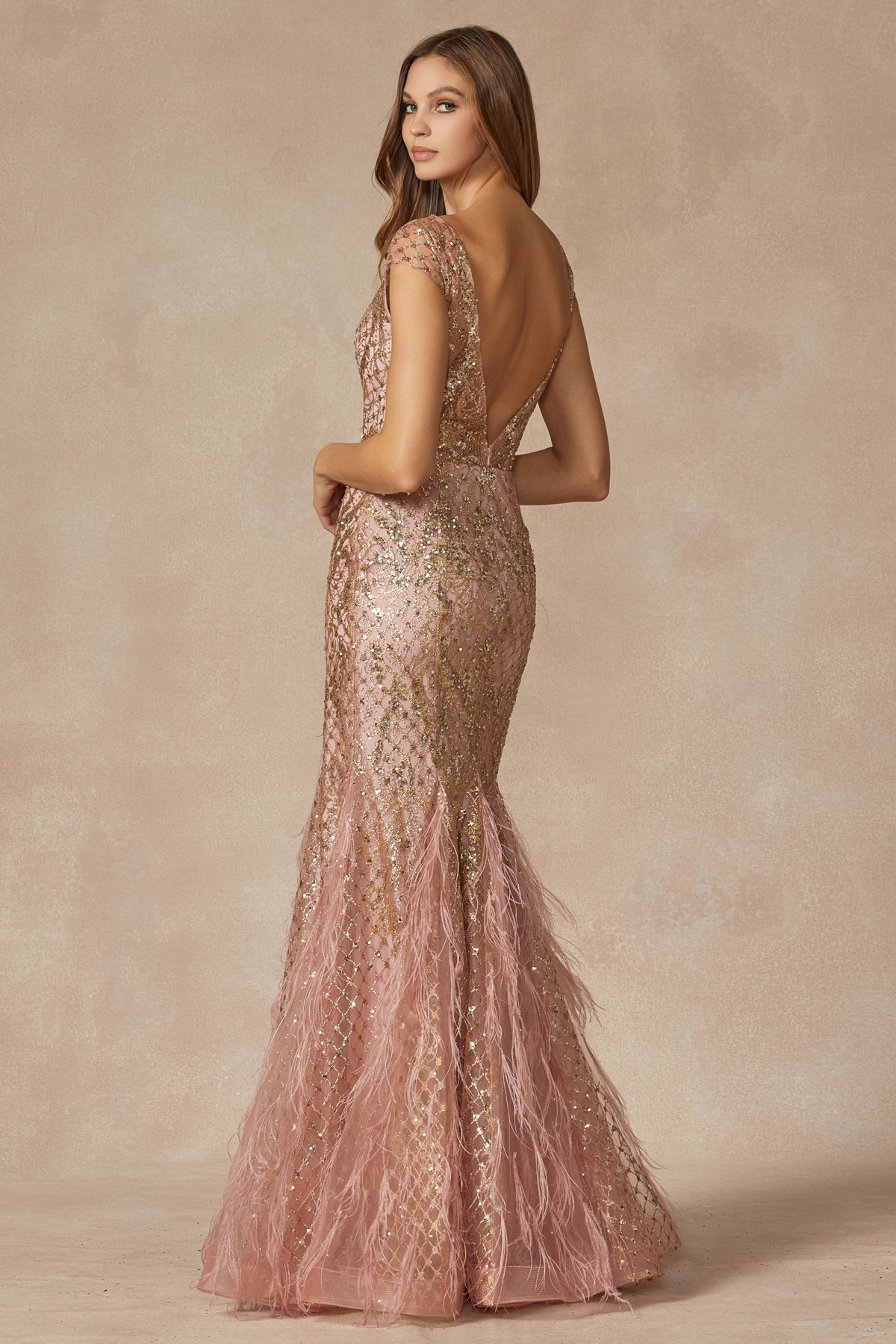 Enchanted Feather-Adorned Prom Dress: A Vision of Ethereal Elegance