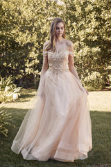 **Enchanting Elegance: Off-the-Shoulder Prom Dress by Enchanted Dreams**