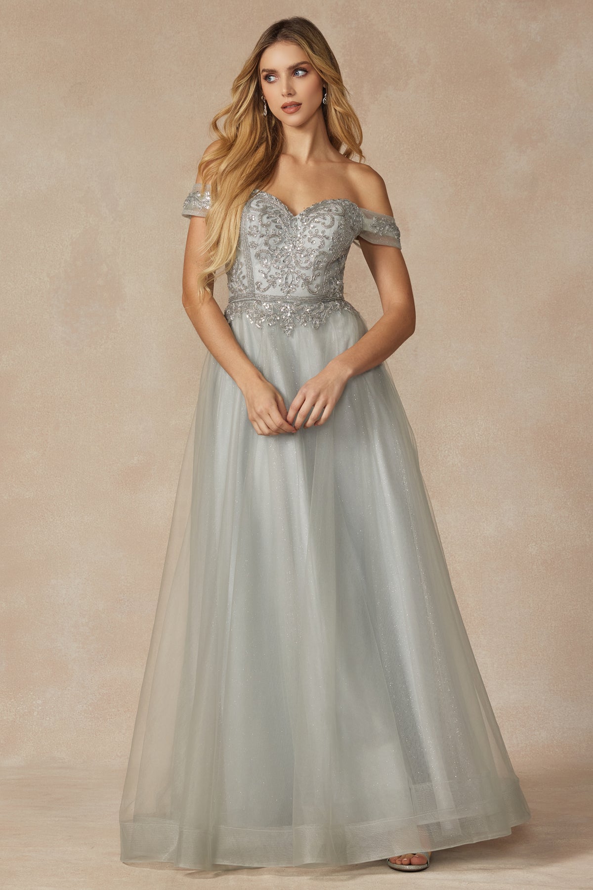 Enchanted Evenings: Shimmering Off-the-Shoulder Prom Dress for Unforgettable Occasions