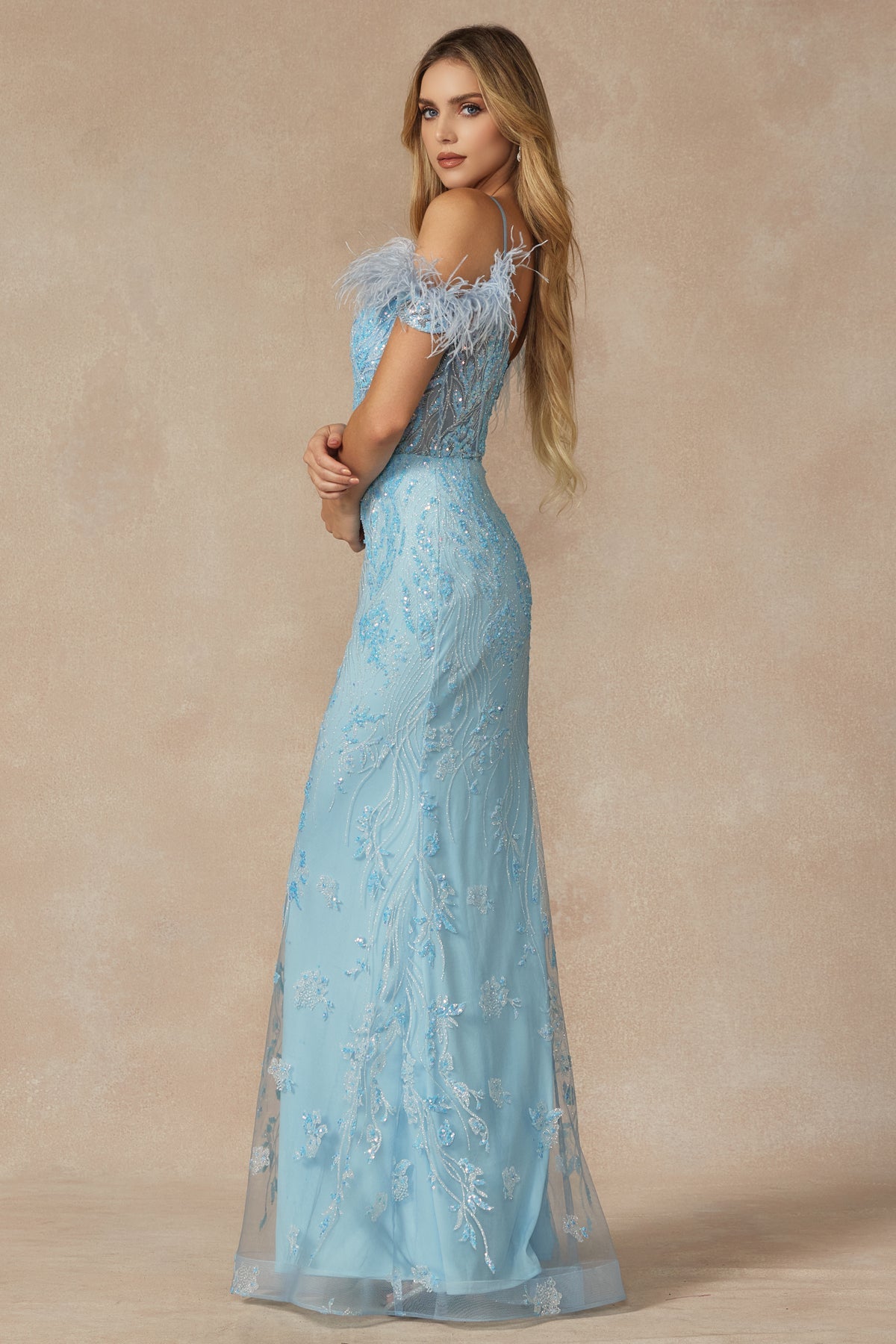 **Enchanting Evening: Shimmering Glitter Gown for Unforgettable Occasions**