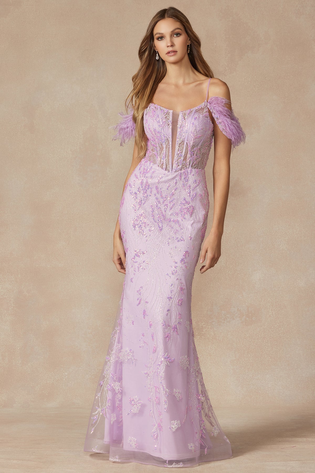 Enchanted Evenings Shimmering Glitter Gown: Radiate Confidence and Elegance