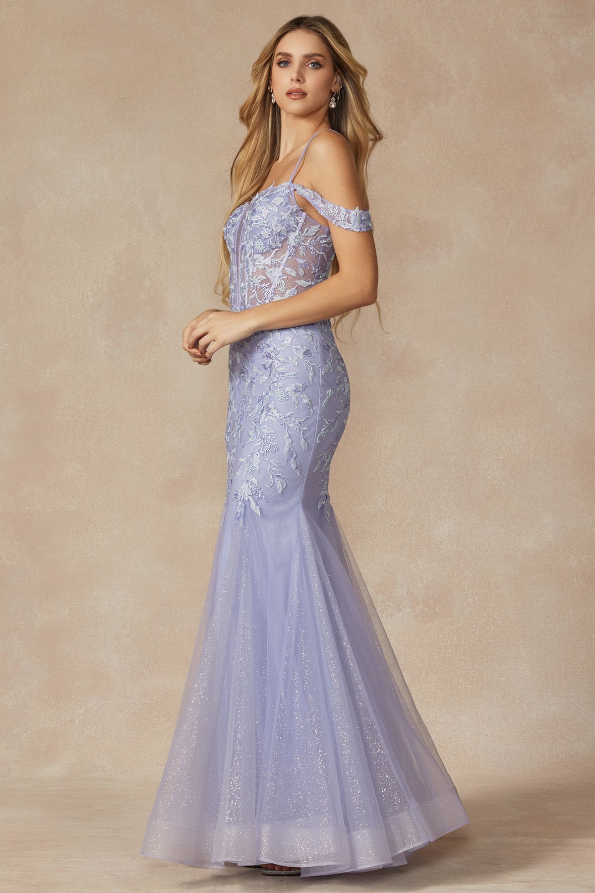 Enchanted Evenings Leaf Lace Embroidered Gown: A Vision of Grace and Elegance