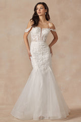 Enchanting Elegance: Embroidered Leaf Lace Gown for Unforgettable Occasions