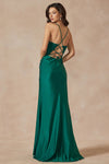 Divine Couture: The Epitome of Glamour in a Cowlneck Corset Prom Gown