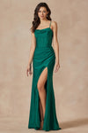 Divine Couture: The Epitome of Glamour in a Cowlneck Corset Prom Gown