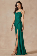 Enchanting Elegance: The Alluring Cowl Neck Corset Prom Gown