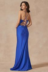 Divine Couture: The Epitome of Glamour in a Cowlneck Corset Prom Gown
