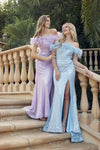 **Enchanted Evening's Feather-Necked Prom Gown: A Symphony of Elegance and Allure**