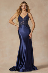 **Allure Bridal's Enchanting Embroidered Plunge Prom Dress: A Vision of Elegance**