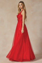 Everlasting Elegance: Captivating One-Shoulder Prom Gown with Intricate Floral Embellishments