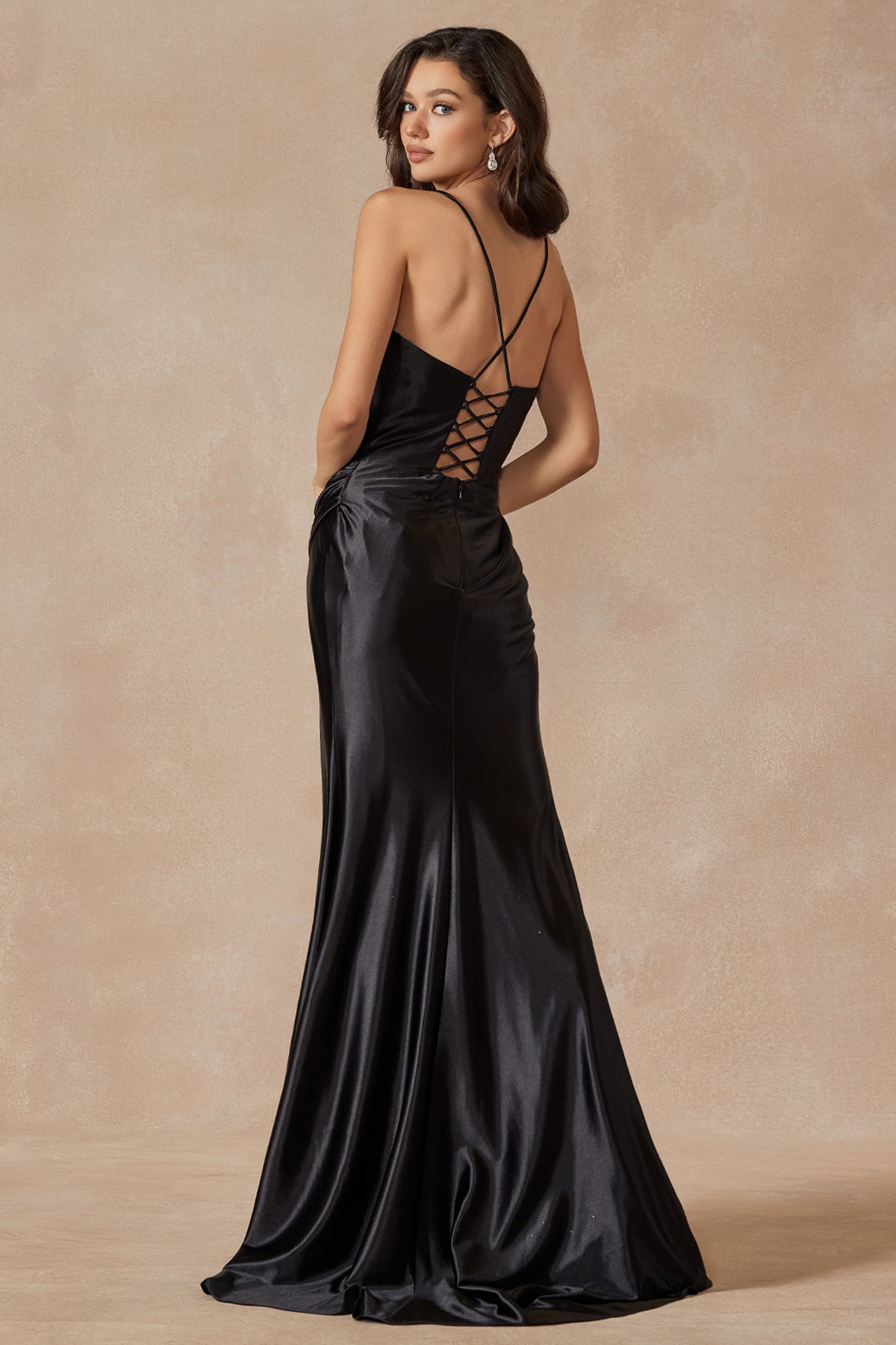 Deep Villusion's V-Neck Ruch Skirt Gown: Sophisticated Elegance for Every Occasion