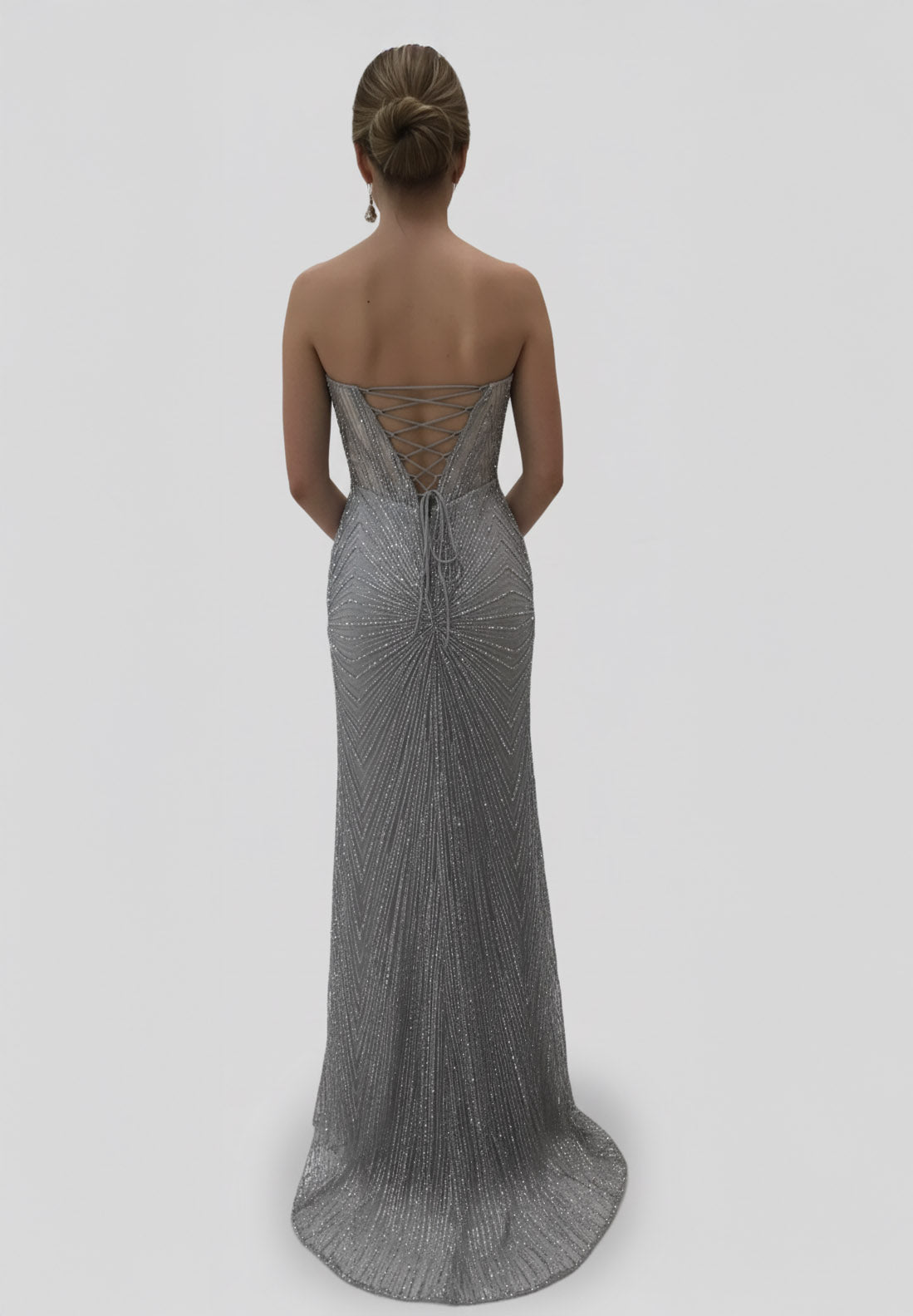 Strapless Corset Sequin Mermaid Gown May Queen MQ2195