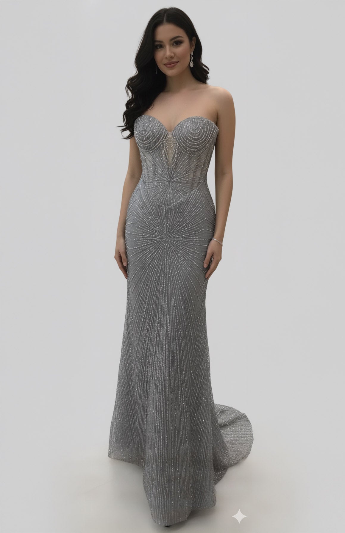 Strapless Corset Sequin Mermaid Gown May Queen MQ2195