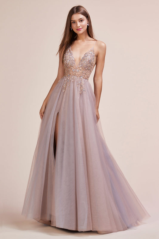 Enchanting Illusions: Captivating Illusion Bodice Gown for Unforgettable Occasions