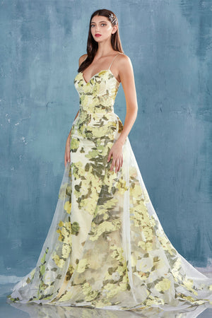 Enchanting Floral Sheath Dress with Sweep Train: Elevate Your Style