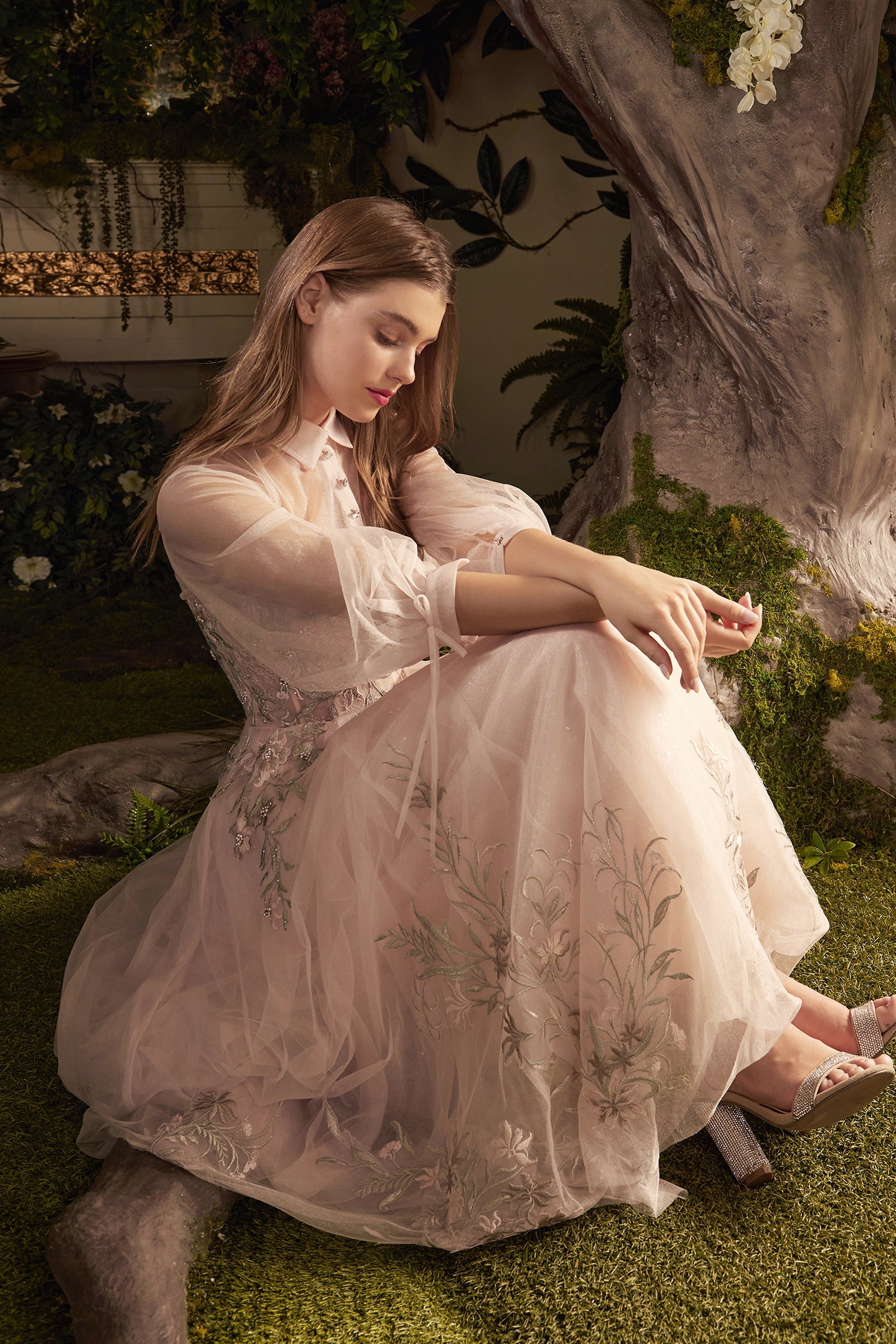 Embrace Timeless Beauty: Tealength Dress with Enchanting Details