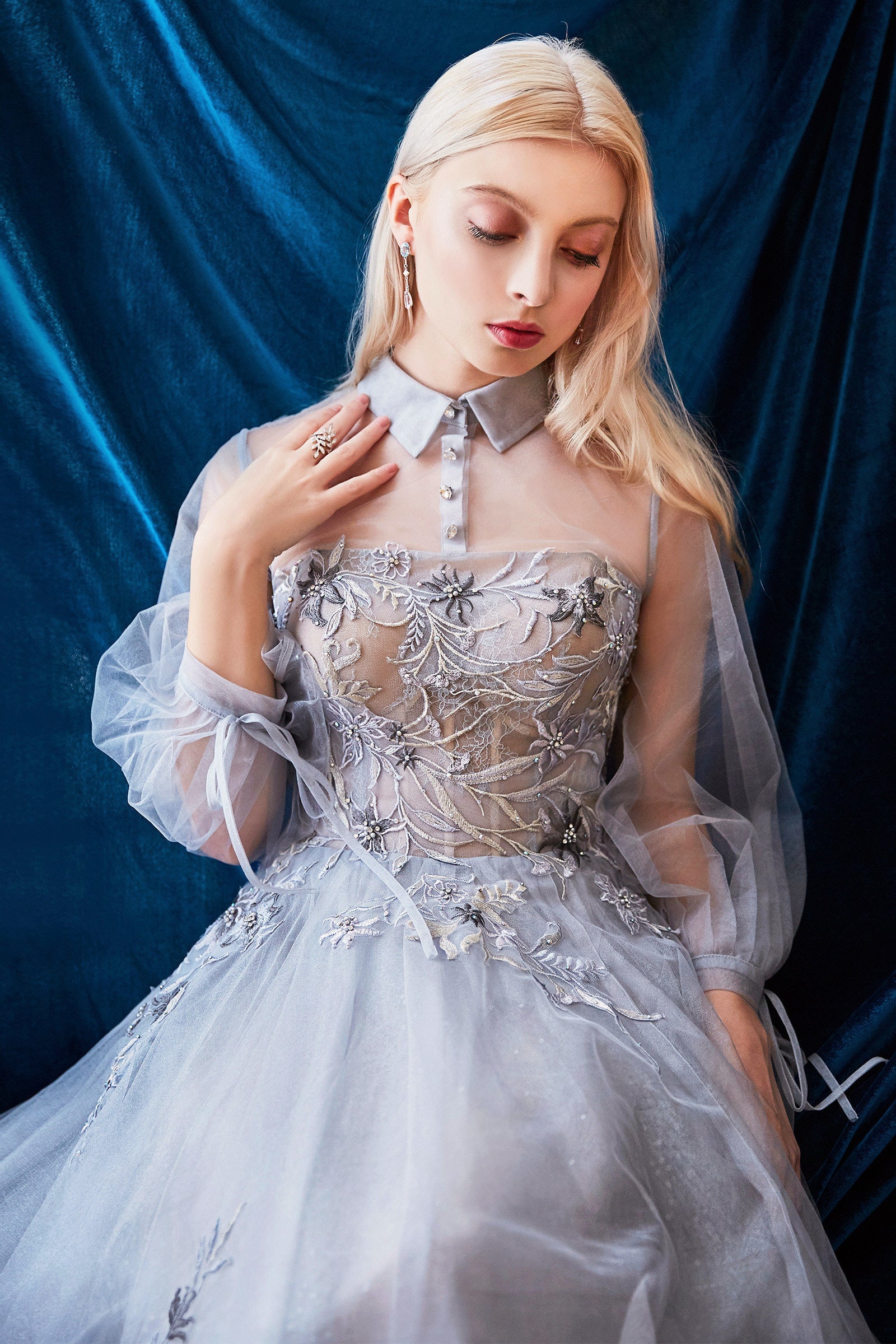 Enchanting Tealength Dress: Embroidered Lace and Tulle Elegance by Everlasting Elegance