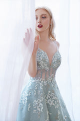 Royal Threads: Embroidered Crystal Corset Ball Gown for Enchanting Occasions